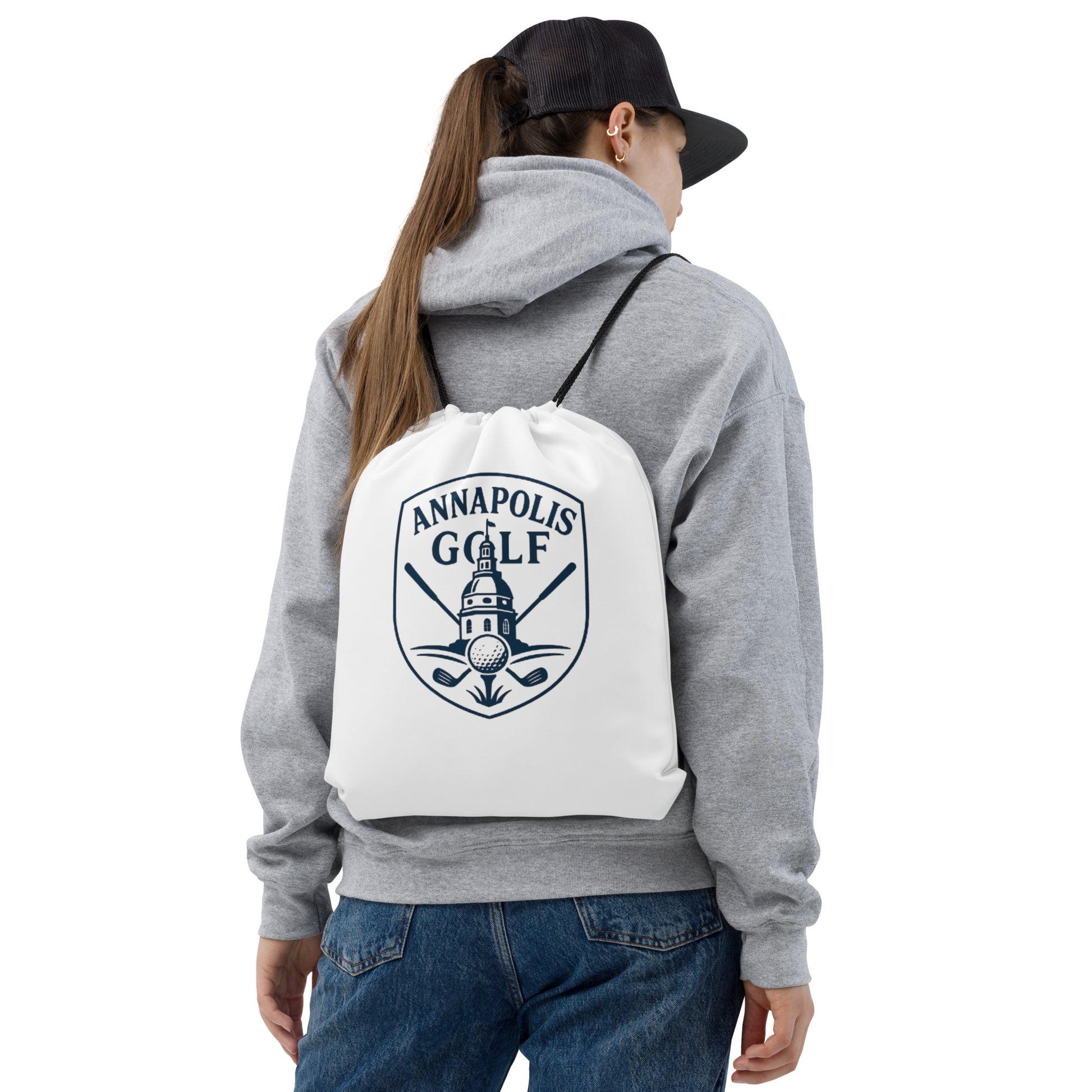 Golf drawstring bag with lightweight durable design by AnnapolisGolf