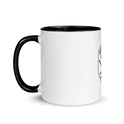 Ceramic golf mug with vibrant color inside, 11 oz capacity
